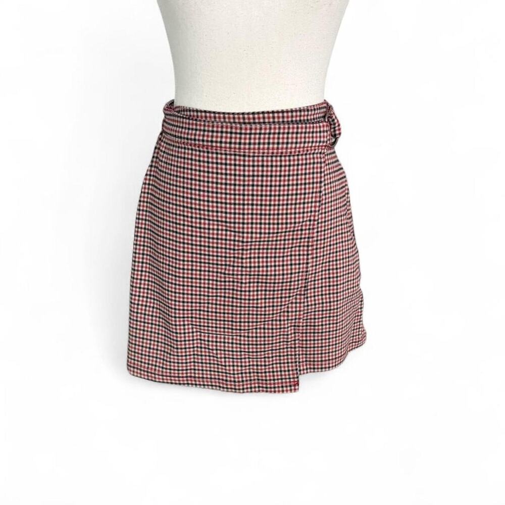 Hollister Plaid Midi Skirt With Side Buckle Detail Size XS